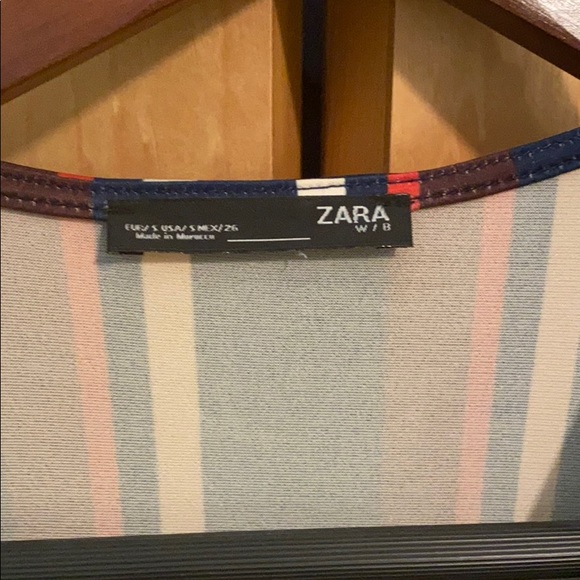 🌹SOLD🌹 ZARA Stripes Navy Wrap Dress Size Small - Picture 4 of 7